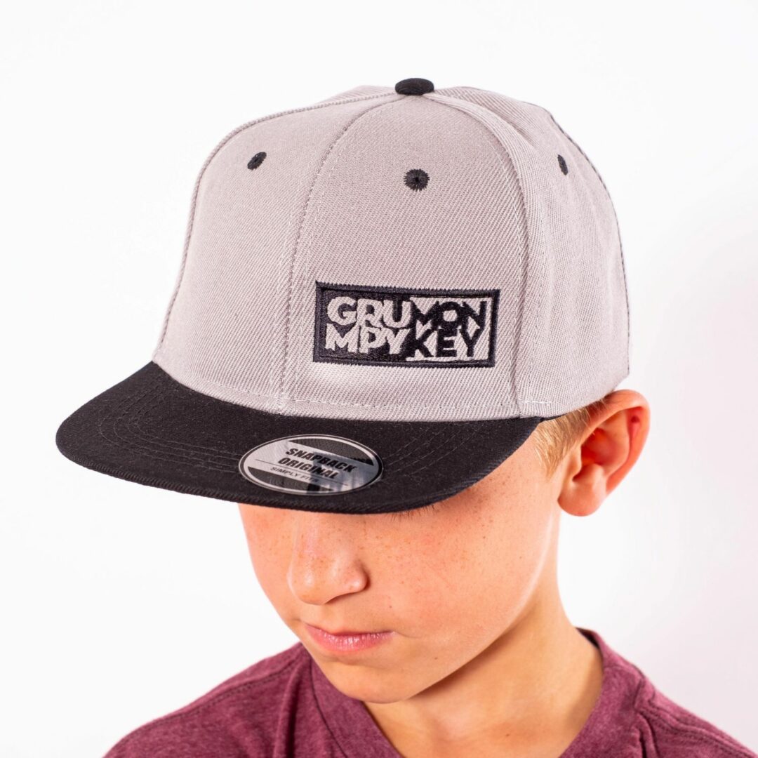 Kids Grey / Black Grumon Flat Cap